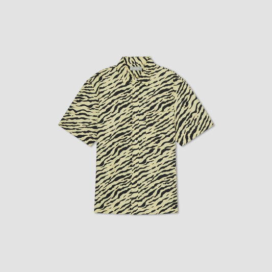 The Poplin Short-Sleeve Shirt | Pale Yellow Tiger Stripe