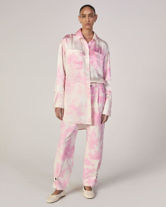 The Everlane x Marques' Almeida Canvas Oversized Barrel Pant | Pink Tie-Dye