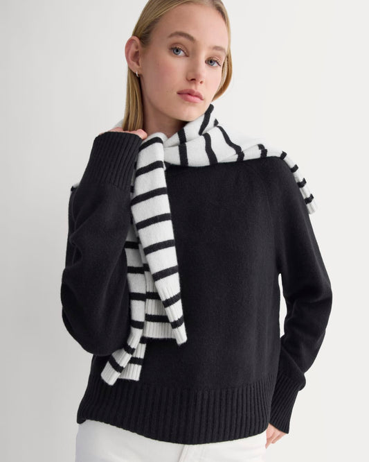 The Boxy Crew in Cashmere | Black