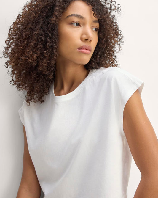 The Muscle Cropped Tee in Essential Cotton | White
