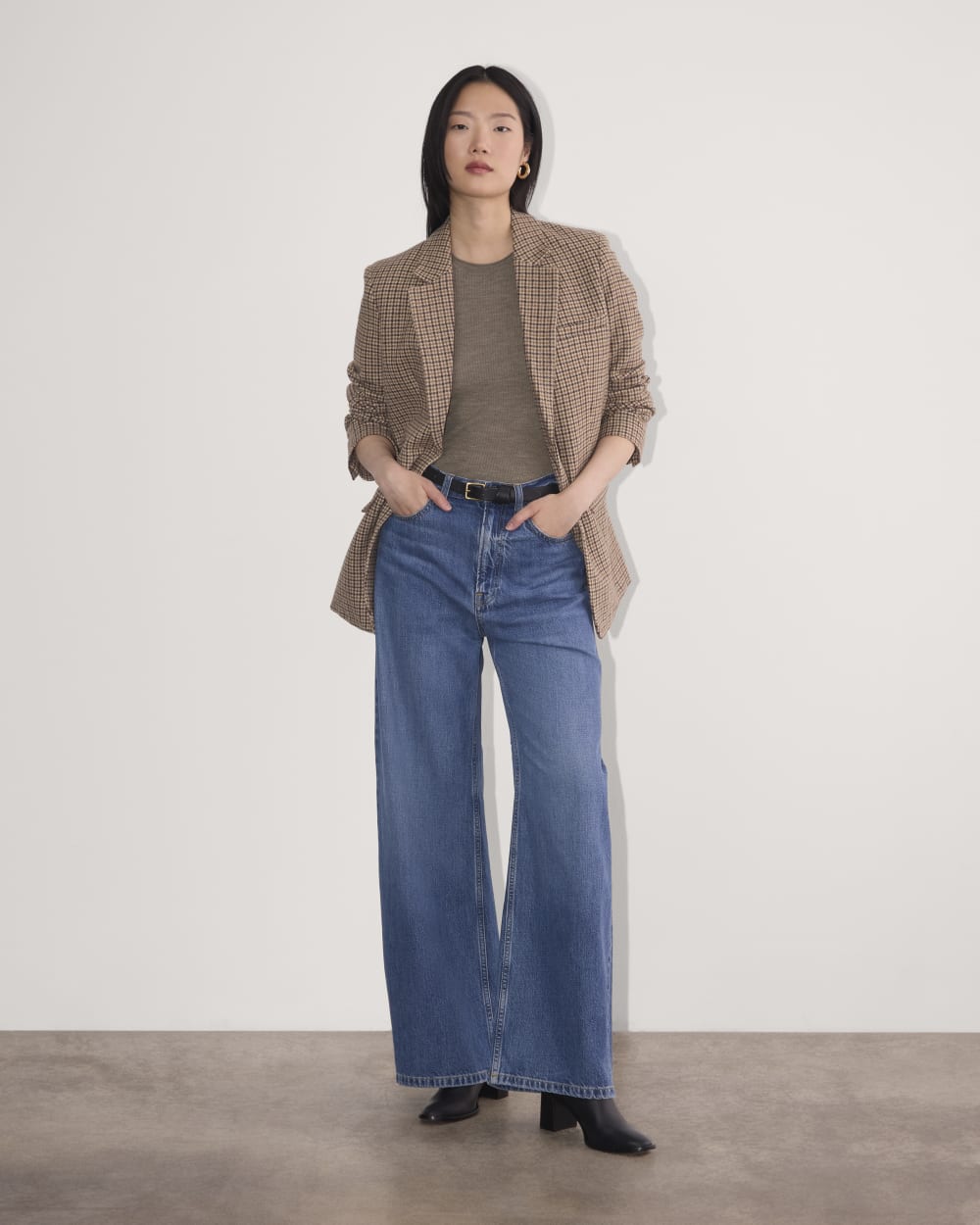 The Sweater Tee in Ultrasoft Merino | Heather Cocoa