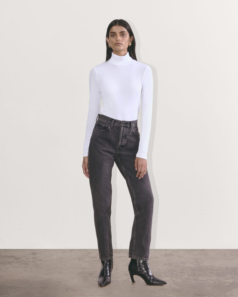 The Luxe Rib Turtleneck | White