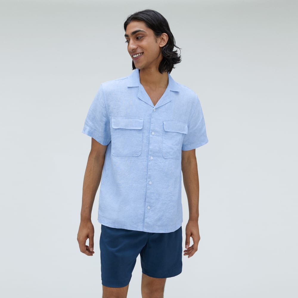 The Resort Shirt in Linen | Light Blue