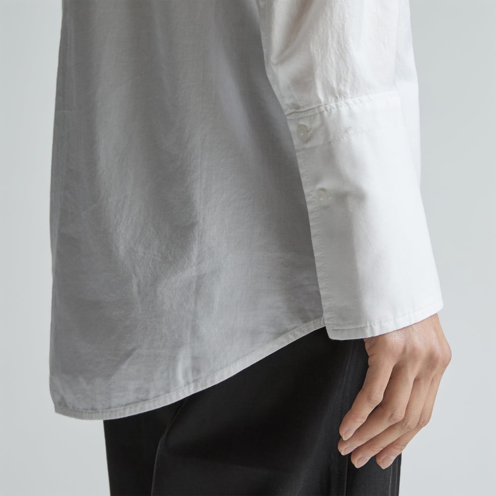 The Silky Cotton Balloon Sleeve Top | White