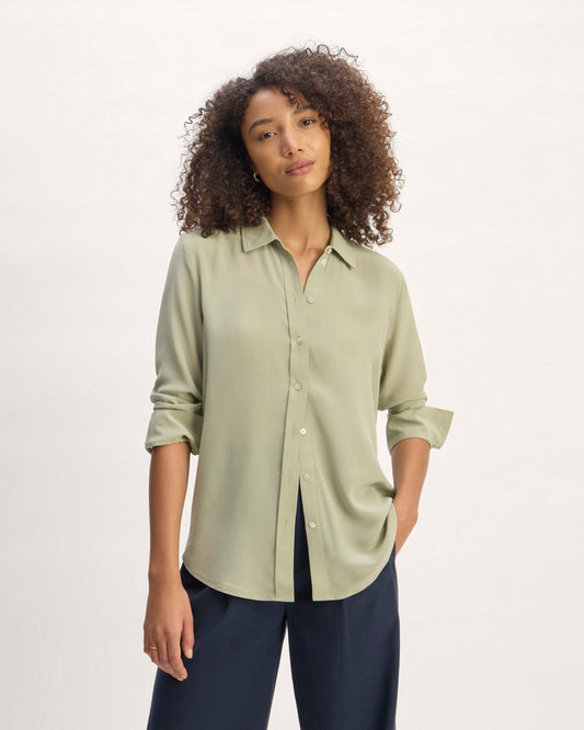 The Must-Have Shirt in Washable Silk | Seagrass