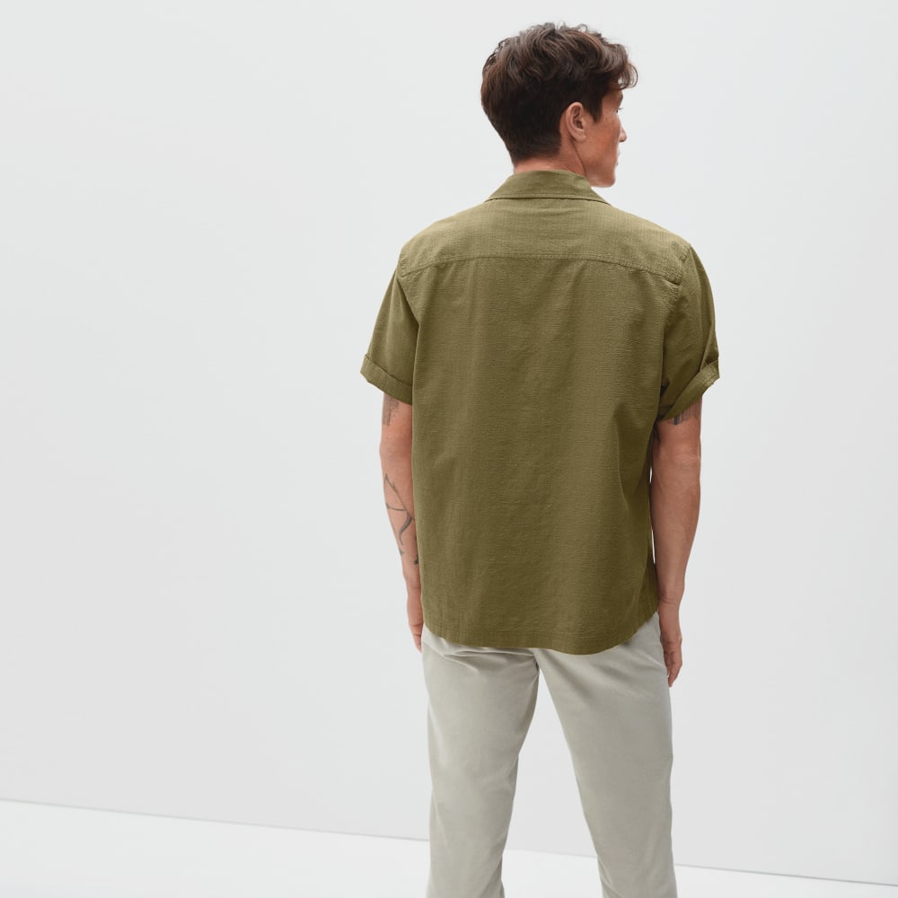 The Seersucker Short-Sleeve Shirt | Olive