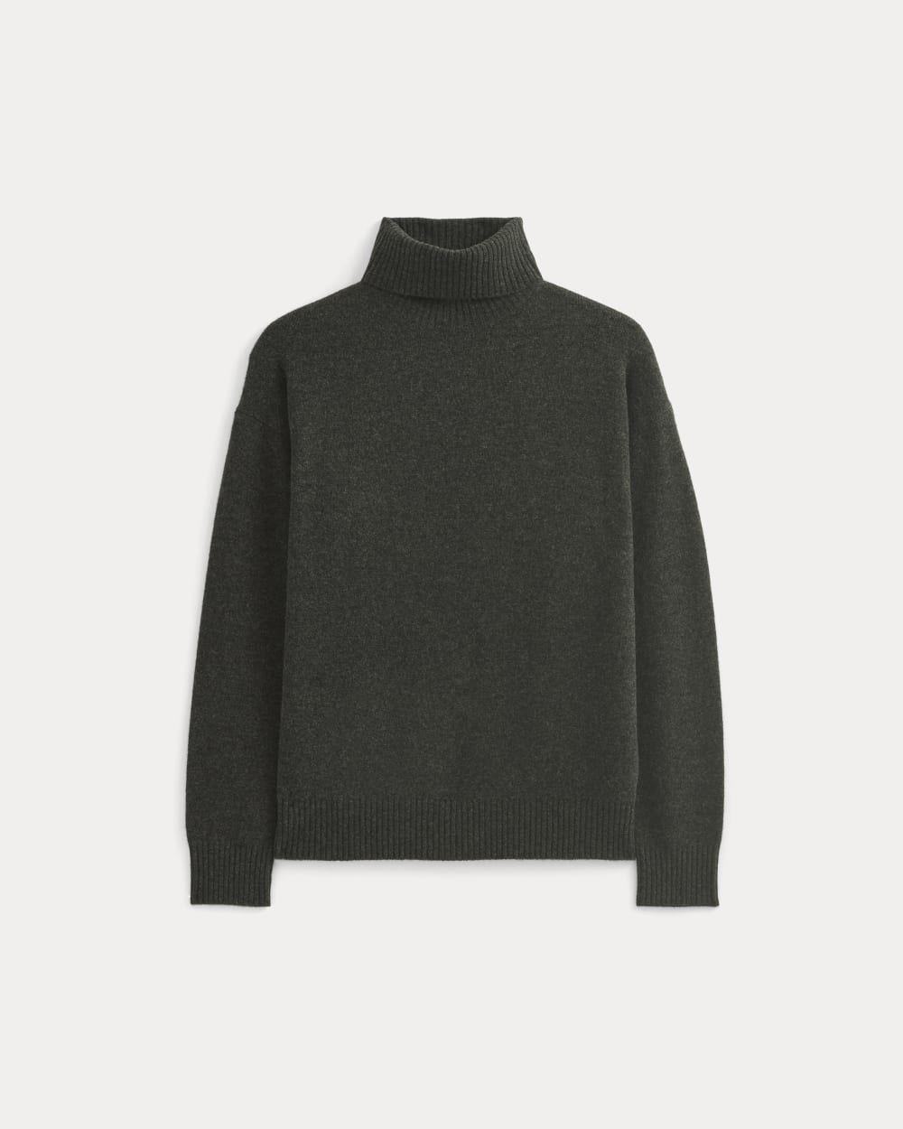 Luxe Merino Relaxed Turtleneck | Heathered Black
