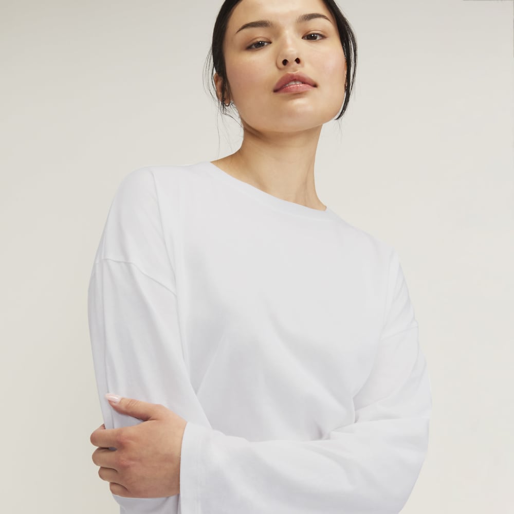 The Organic Cotton Relaxed Long Sleeve Tee | White