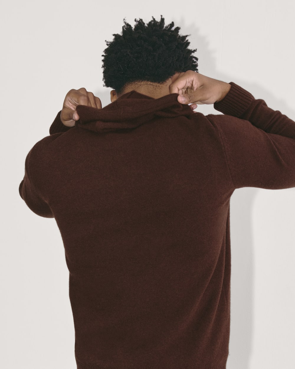 The Felted Merino Hoodie | Heather Mahogany