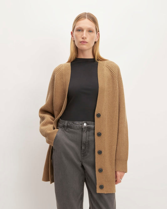 The Felted Merino Cocoon Cardigan | Deep Camel