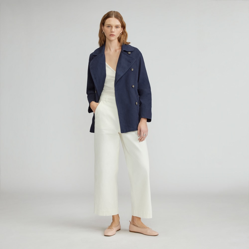 The Organic Cotton Herringbone Jacket | Navy