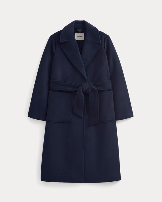 ReWool Belted Blanket Coat | Deep Navy