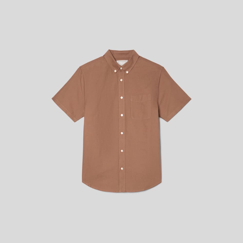 The Organic Short Sleeve Oxford Shirt | Carob Brown