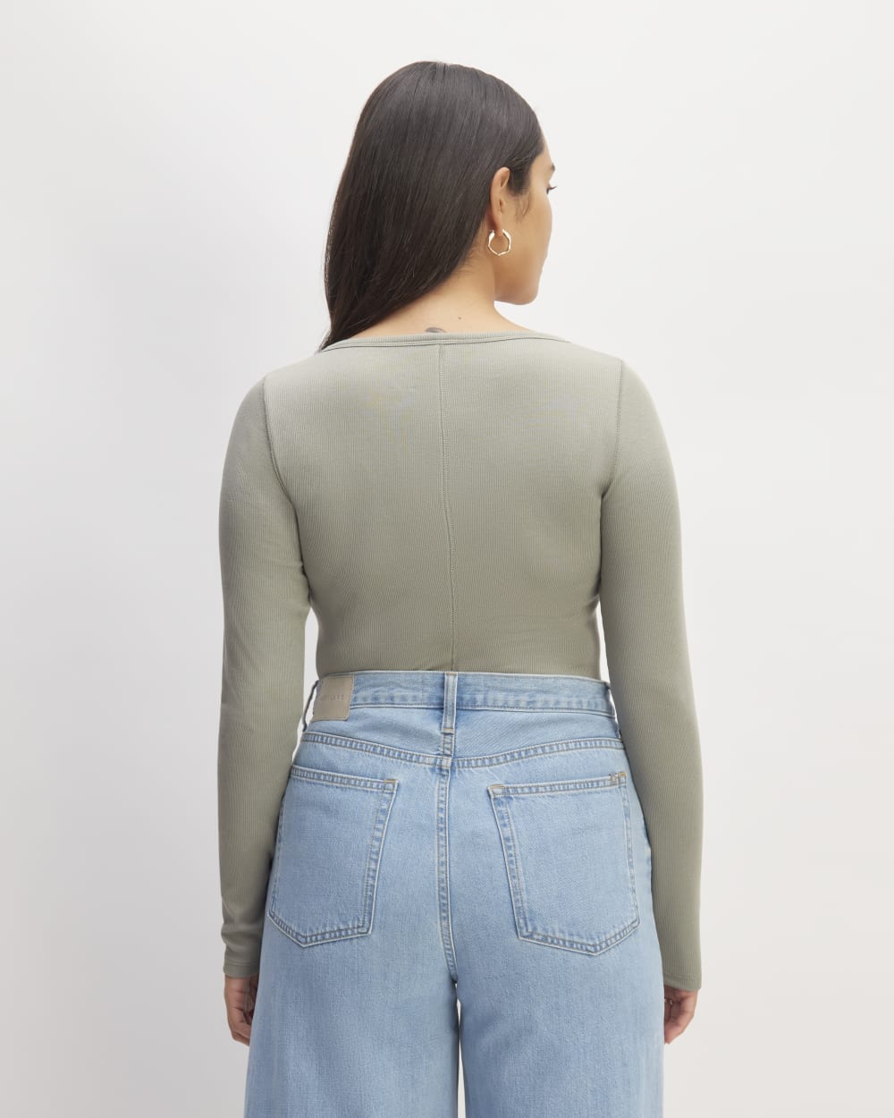 The Luxe Rib Long-Sleeve Scoop-Neck Tee | Sage Green