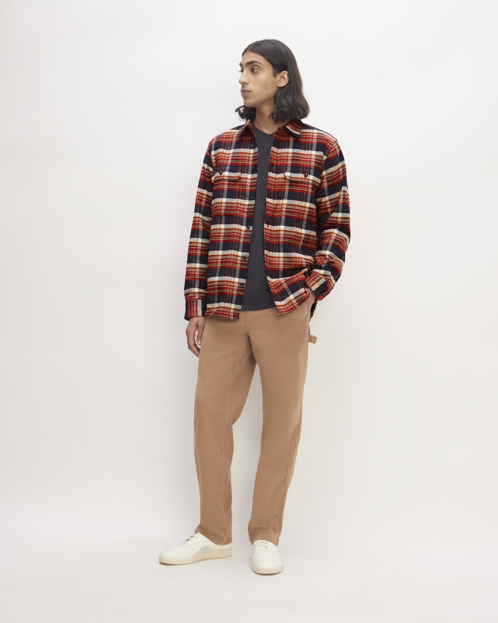 The Heavyweight Overshirt | Uniform | True Navy / Haute Red / Honey