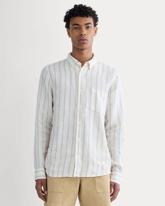 The Classic Shirt in Linen | Bone / Cornstalk