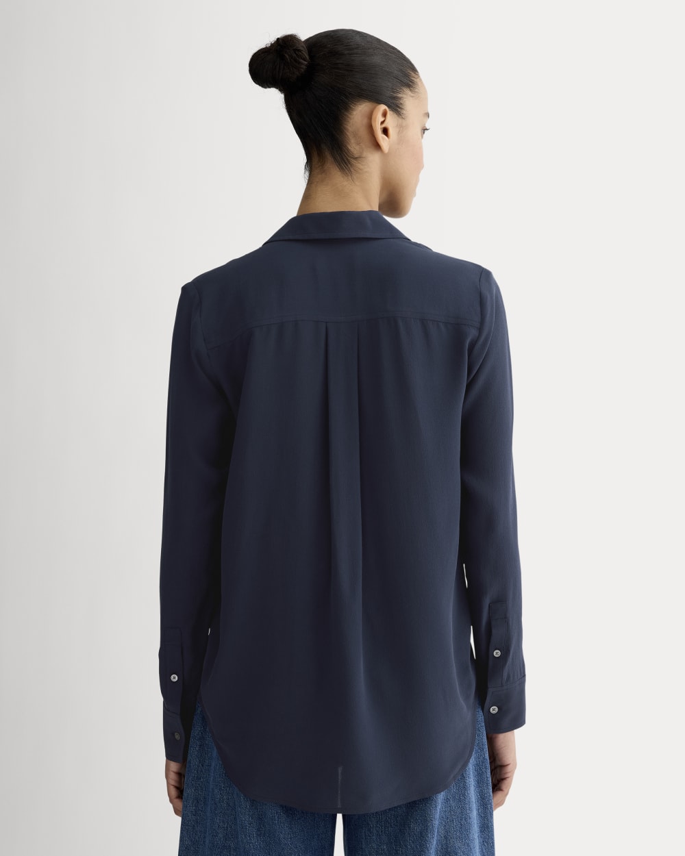 The Must-Have Shirt in Washable Silk | Navy