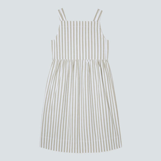 The Seersucker Midi Dress | Nutria / Off-White