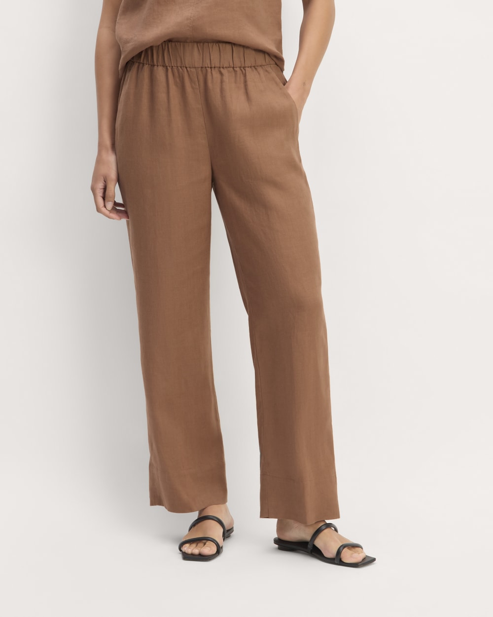The Linen Easy Pant | Carob Brown