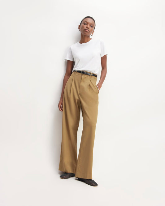 The Italian Wool Way-High® Drape Pant | Camel