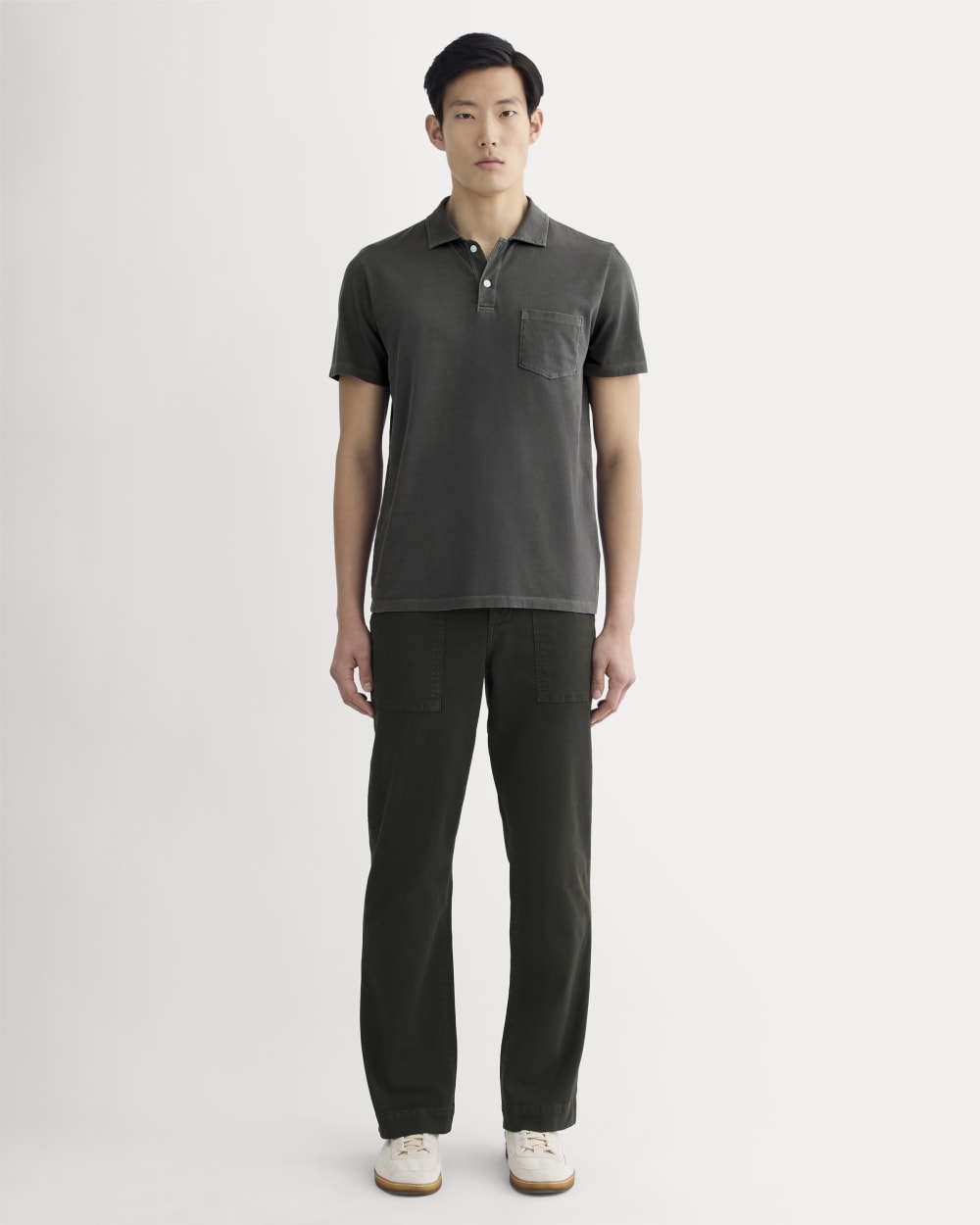 The Essential Organic Garment-Dyed Polo | Black