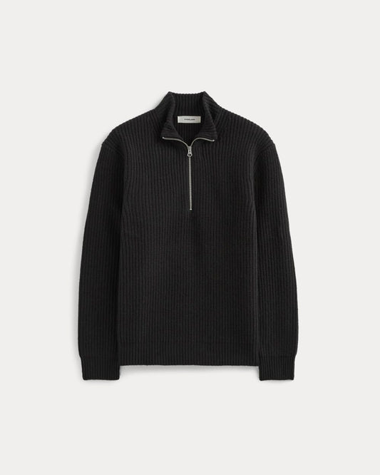The Felted Merino Half-Zip Sweater | Black