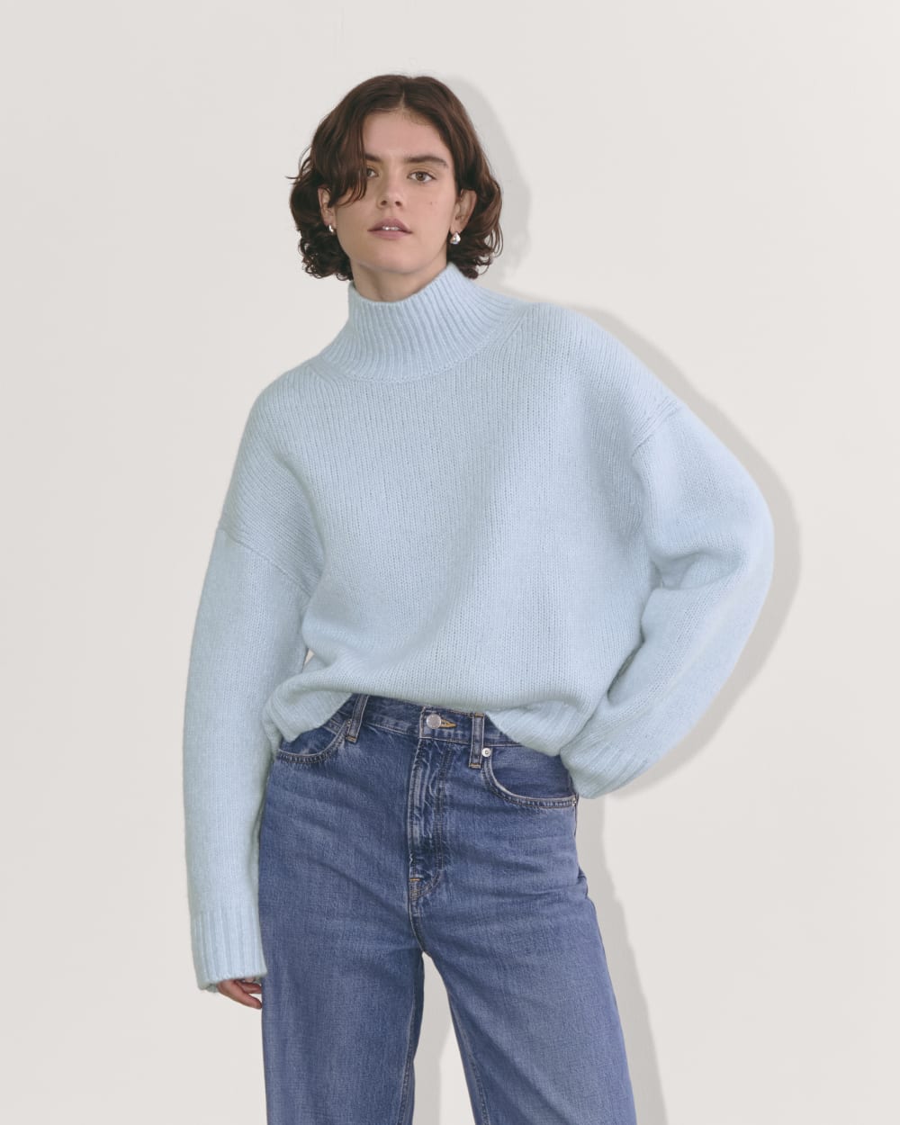 The Cloud Oversized Turtleneck | Chambray Blue