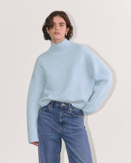 The Cloud Oversized Turtleneck | Chambray Blue