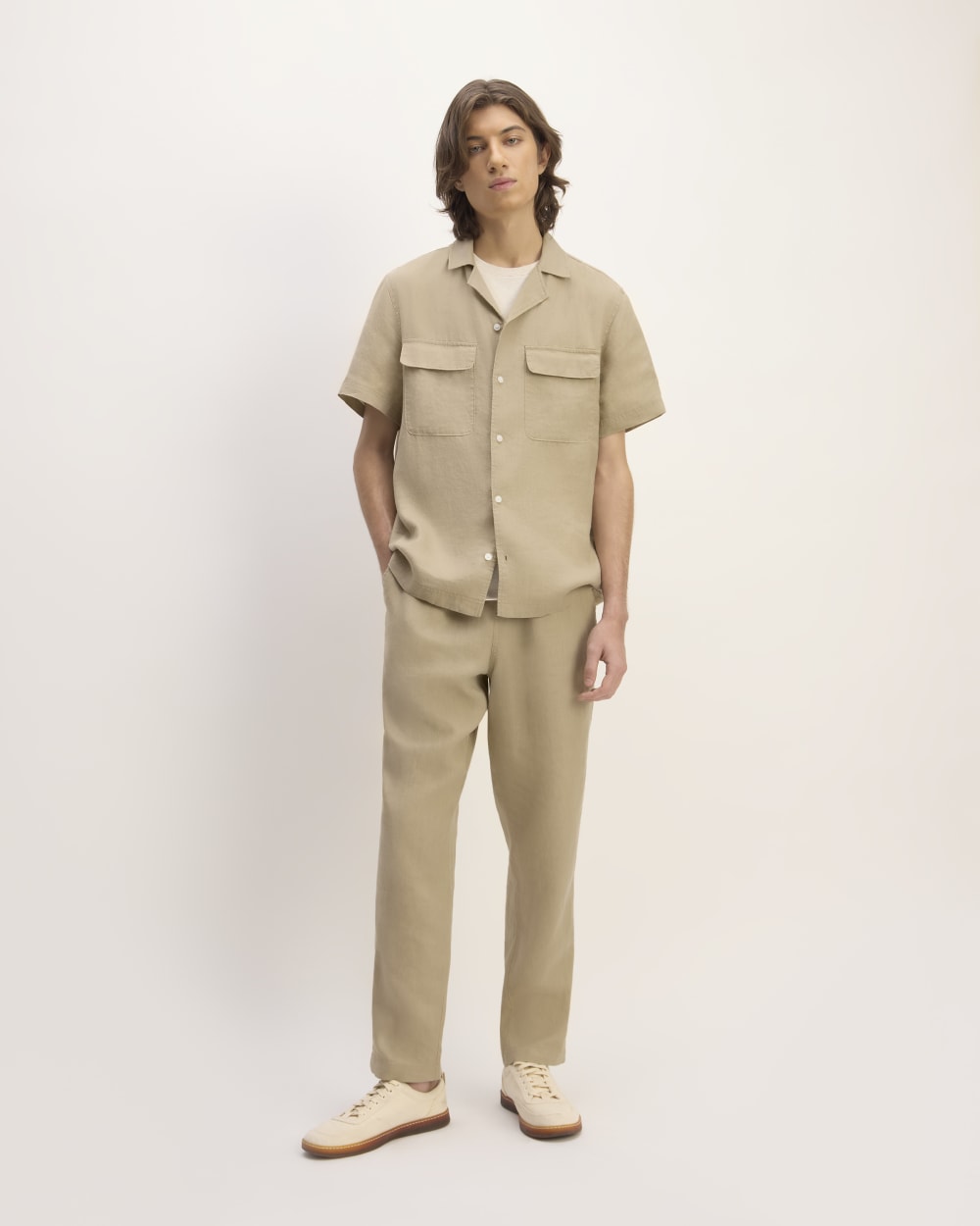 The Resort Shirt in Linen | Trench Coat Khaki