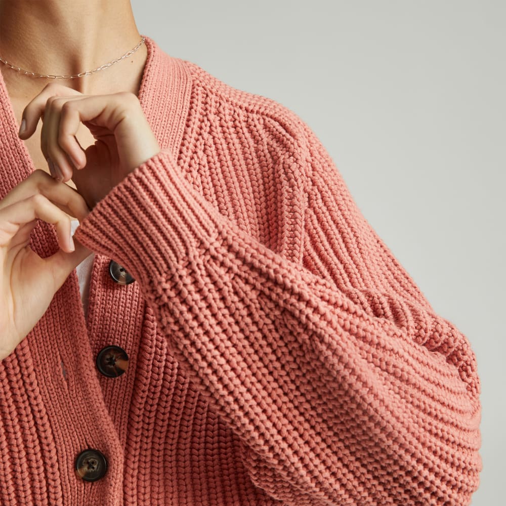 The Texture Cotton Cardigan | Light Rose
