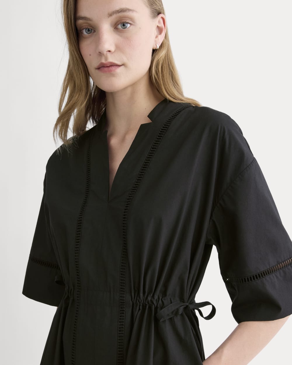 The Lace Trim Caftan Dress | Black