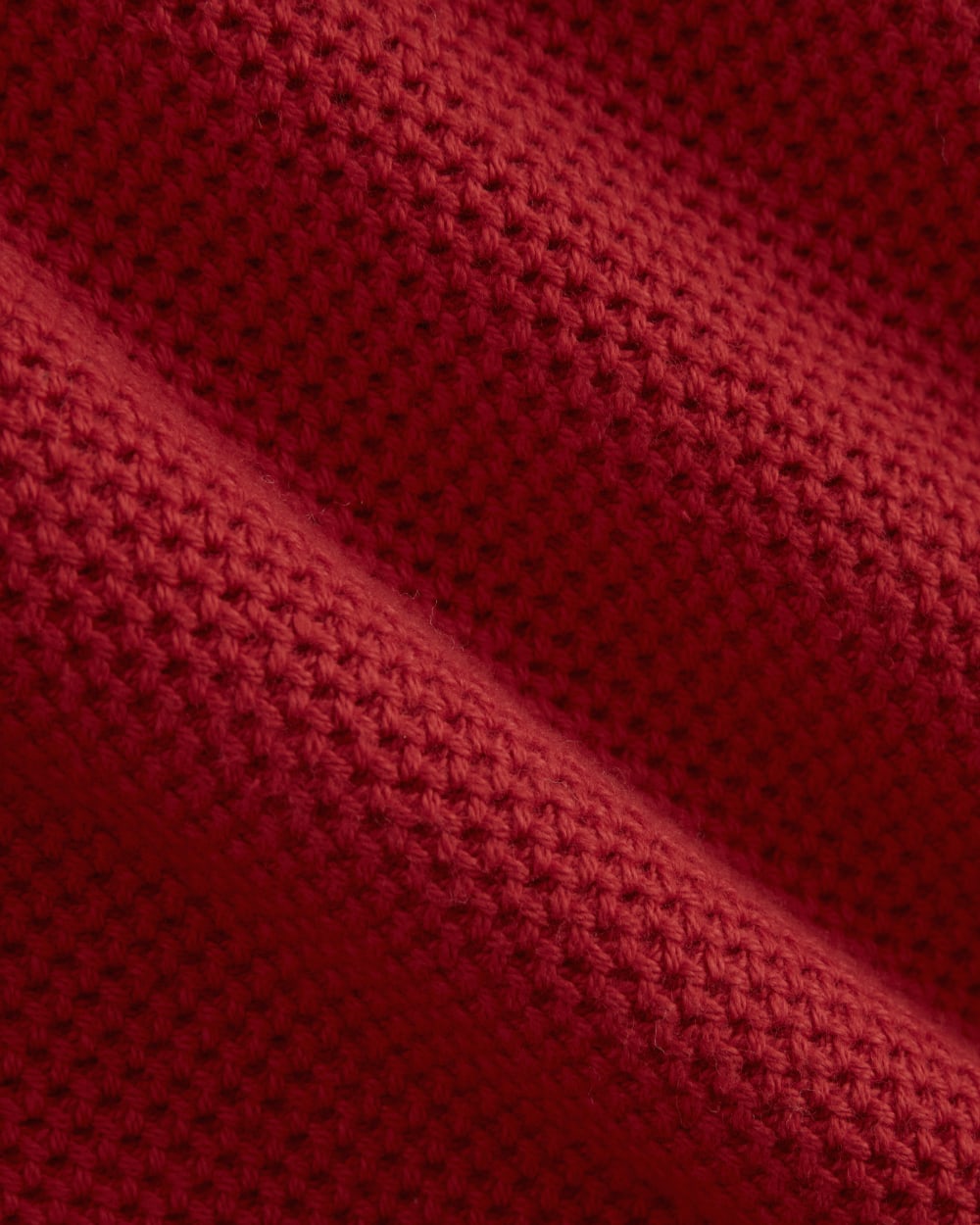 The Cotton Honeycomb Square Crew | Berry Red
