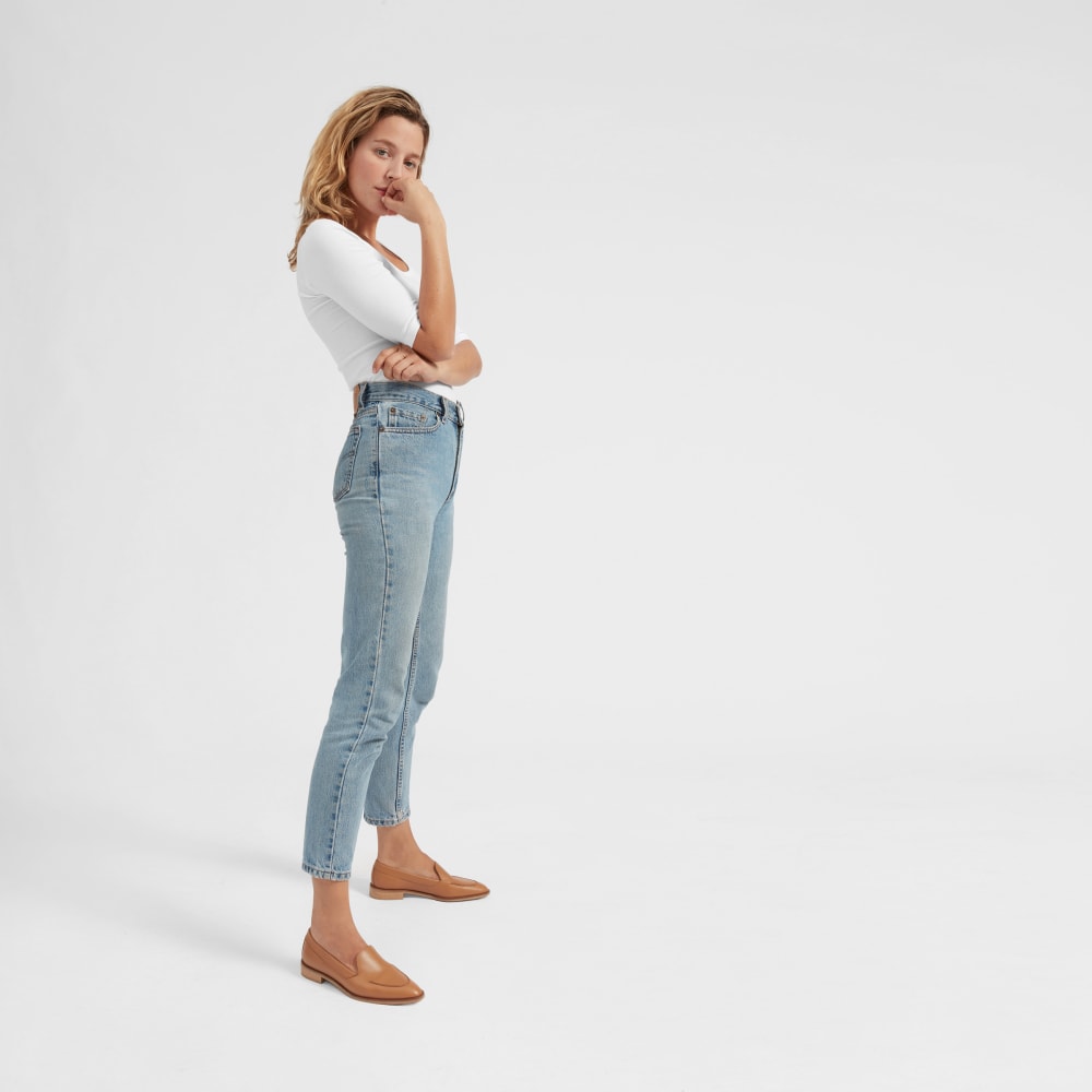 The Luxe Micro-Rib Scoop-Neck Tee | White