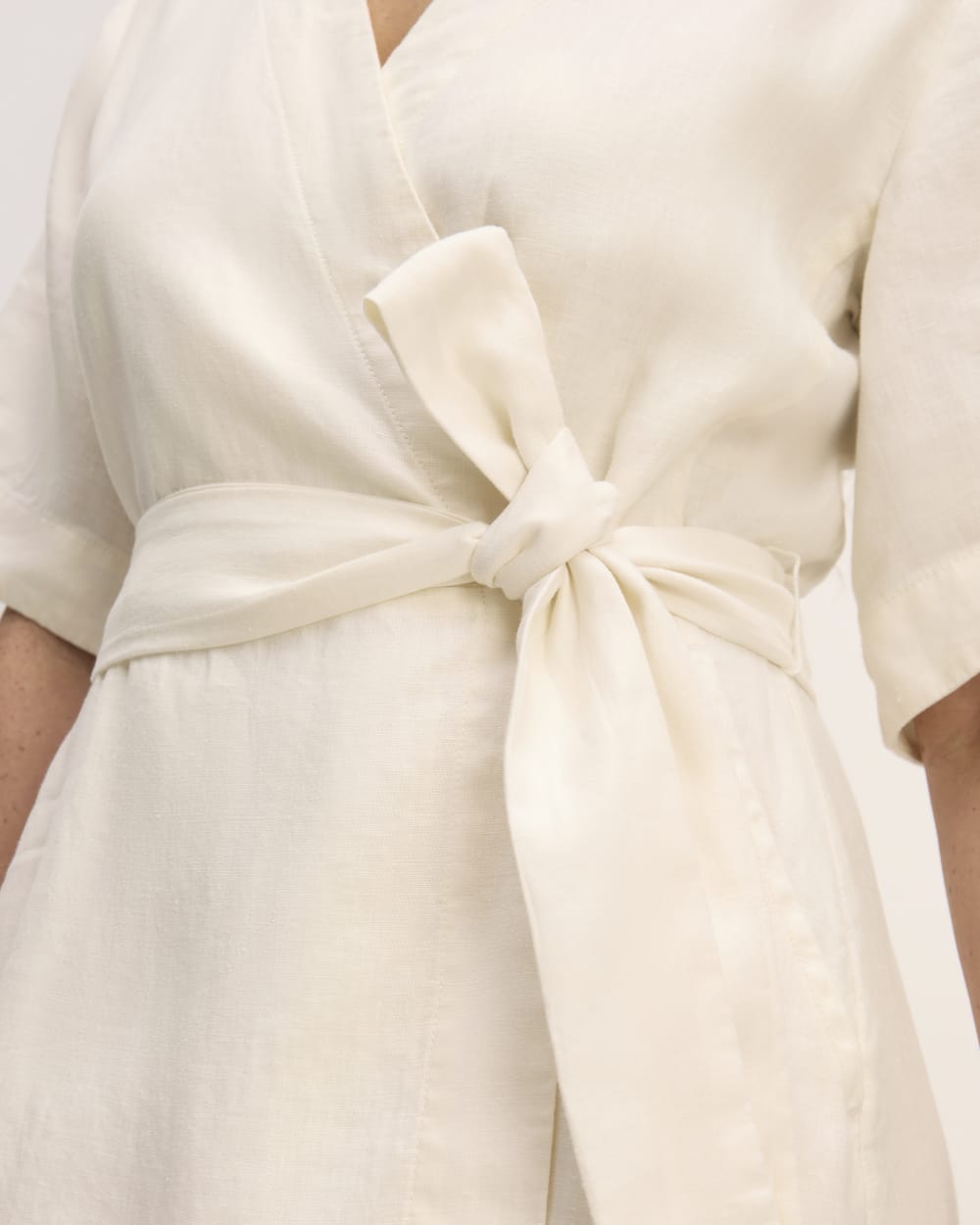 The Wrap Dress in Linen | Bone