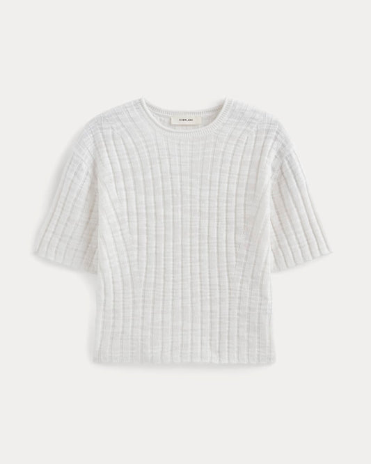 The Oversized Tee in Cotton Linen | White