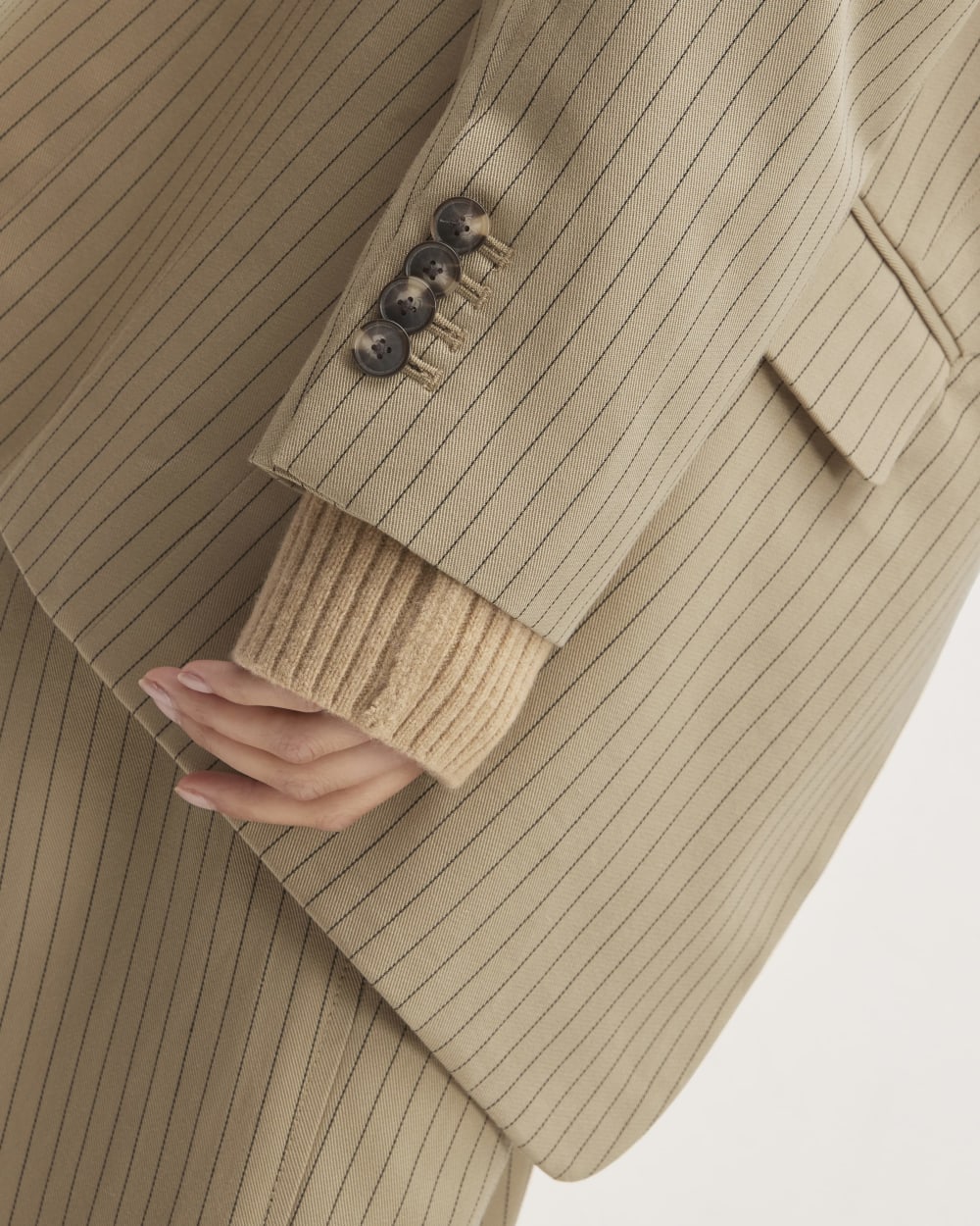 The Oversized Blazer in Buttersmooth | Cornstalk / Black