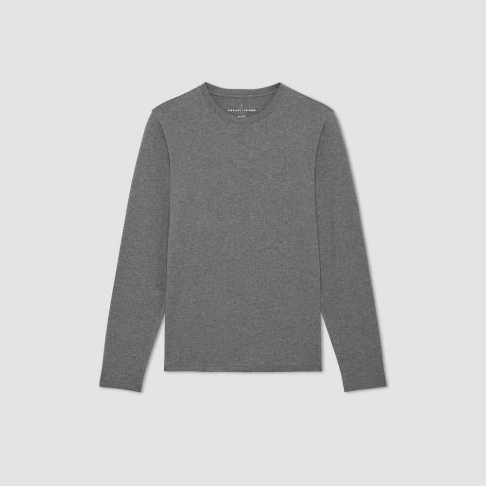 The Essential Organic Long-Sleeve Tee | Heathered Charcoal