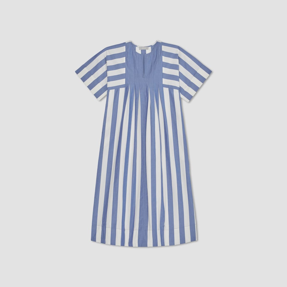 The Poplin Caftan Dress | Mazarine Blue / Bone