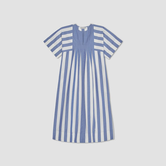The Poplin Caftan Dress | Mazarine Blue / Bone