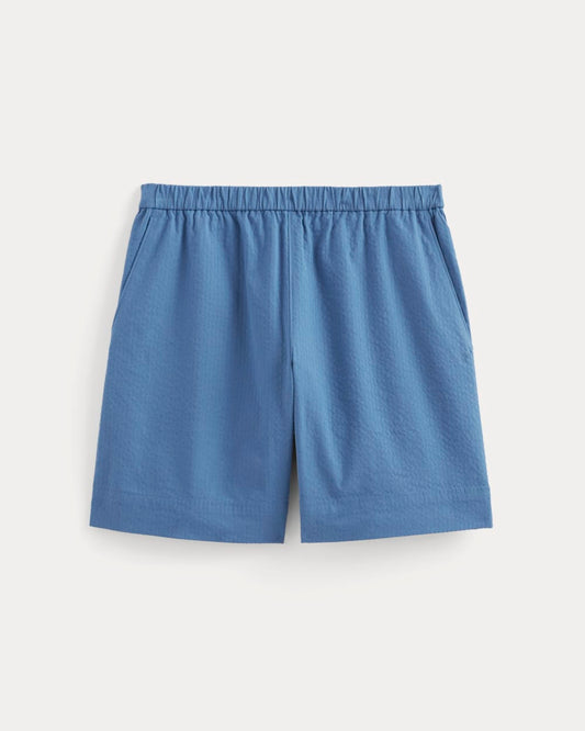 The Seersucker Pull-On Short | Soft Cobalt