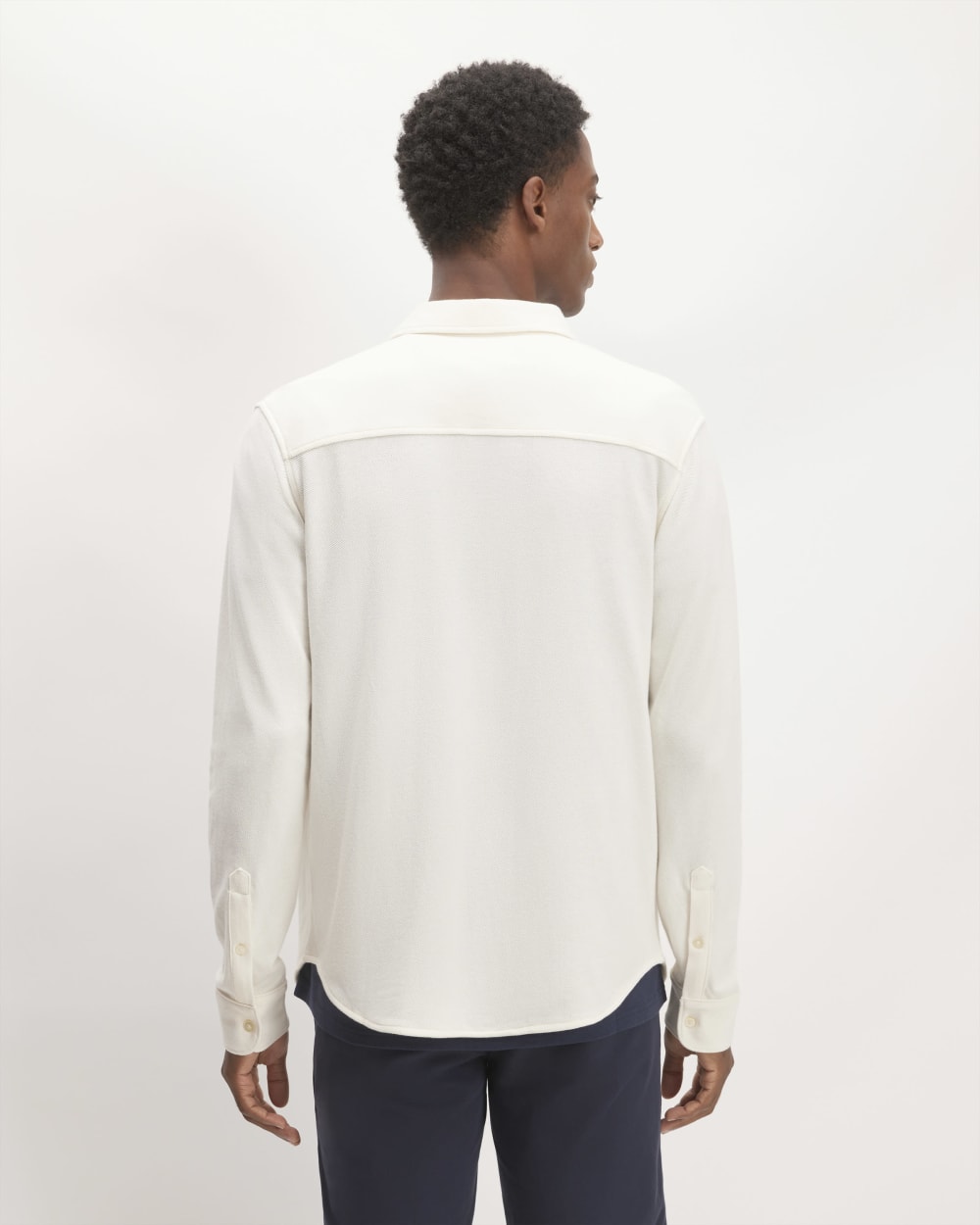The Long-Sleeve Pique Shirt | Bone