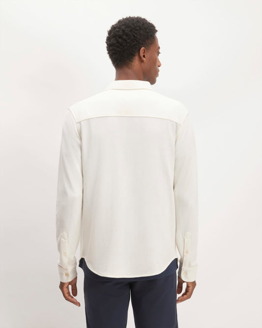 The Long-Sleeve Pique Shirt | Bone