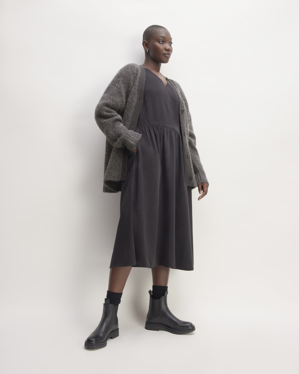 The SuperFuzz Alpaca Cardigan | Dark Charcoal