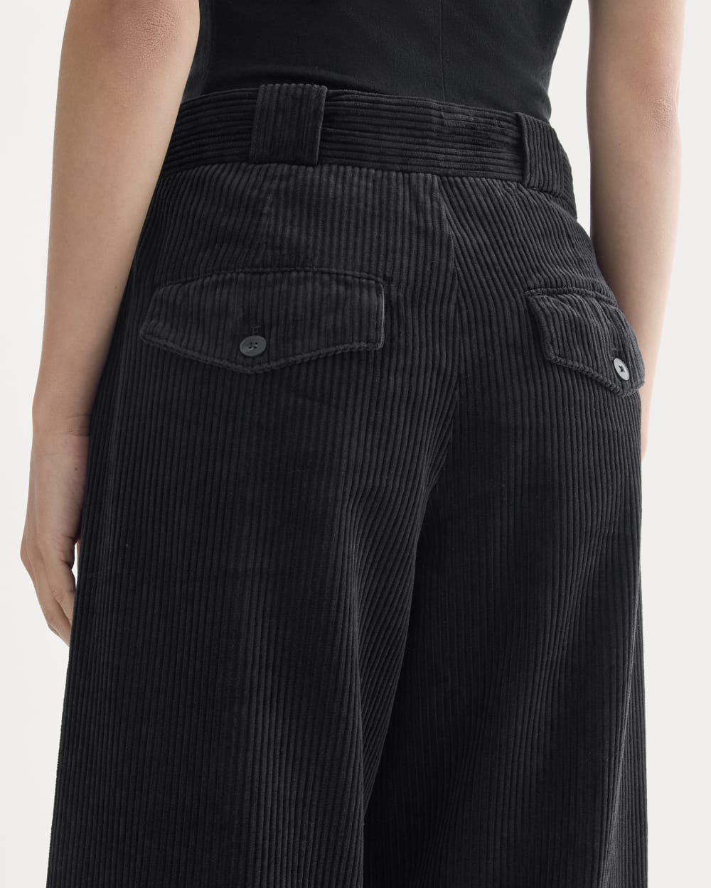 Corduroy Wide-Leg Trouser | Black