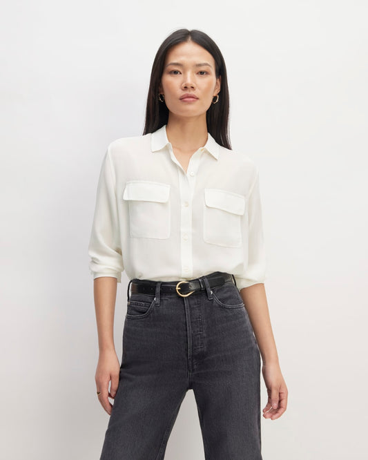 The Utility Shirt in Washable Silk | Off-White