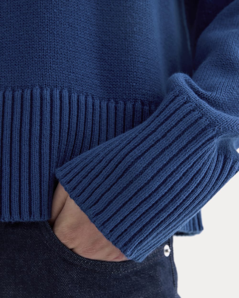 The Boxy Turtleneck in Everyday Cotton | Deep Lazuli Blue