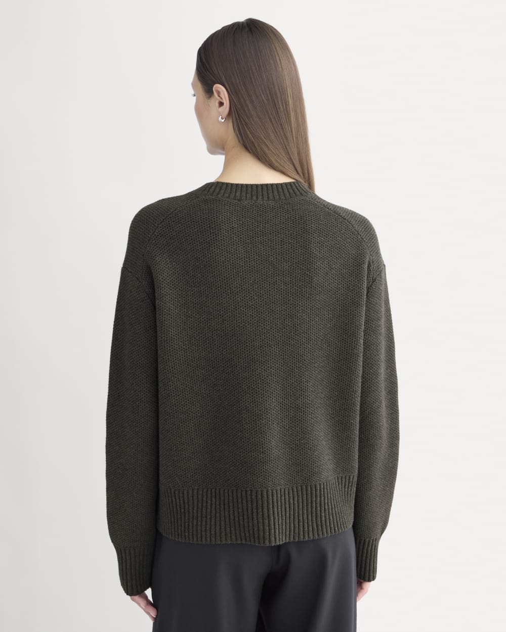 The Cotton Honeycomb Square Crew | Heathered Soot