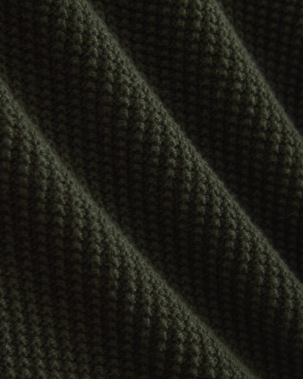 Waffle Rollneck Crew in Everyday Cotton | Dark Green
