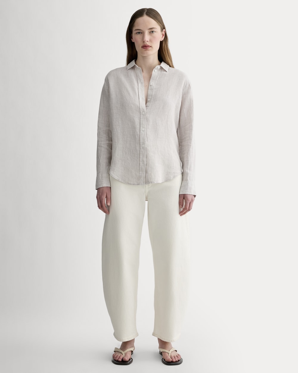 The Must-Have Shirt in Linen | Stone / White