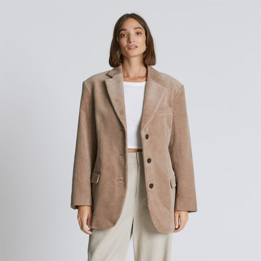 The Corduroy ’80s Blazer | Taupe Grey